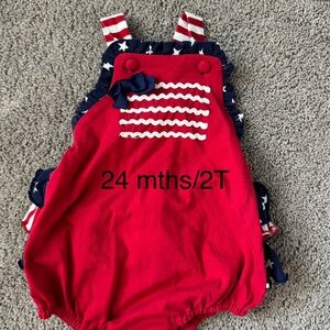 Red and Blue Toddler Romper